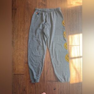 Aviator Nation Smiley Sweatpants Heather Grey